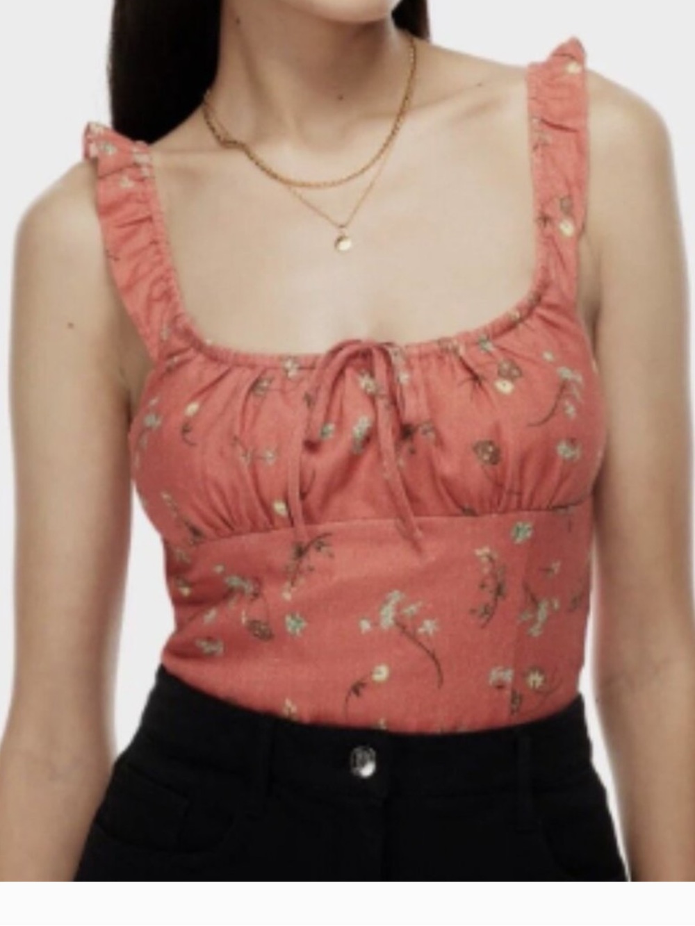 Wilfred Aritzia Floral Top - Lightweight Summer Top 100% organic Linen SZ L